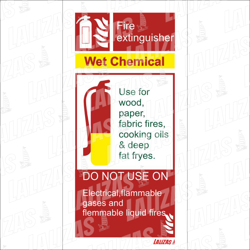 Signo de equipo contra incendios Wet Chem, extintor de incendios image