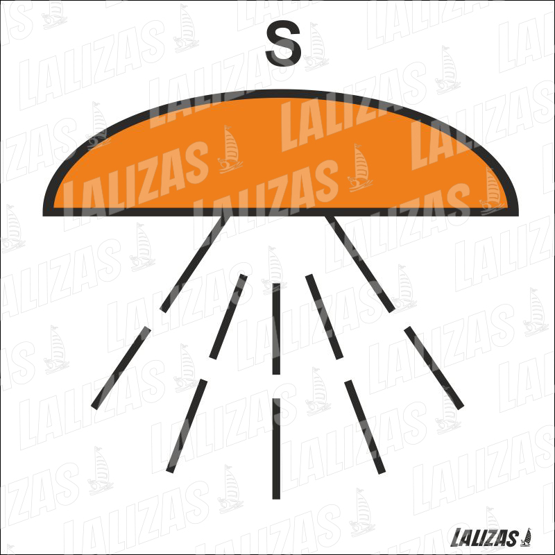 Espacio protegido por sistema Sprinklr, símbolo de control de incendios ISO 17631 image