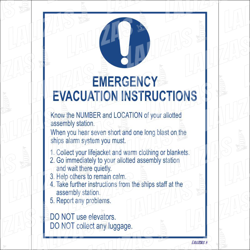 Instrucciones de evacuación de emergencia image