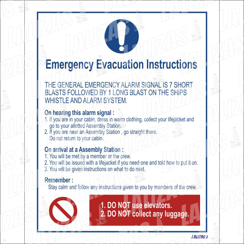 Instrucciones de evacuación de emergencia image