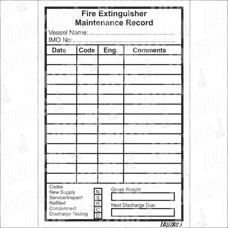 Registro de mantenimiento de extintores image